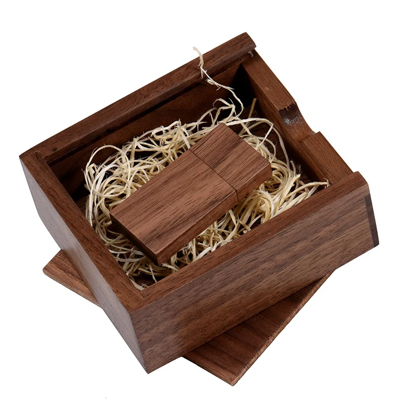 Walnut wood JASTER орех клен фотоальбом деревянный usb+ коробка карта памяти Флешка 8 ГБ 16 ГБ 32 ГБ 64 Гб фотография свадебный подарок 100 мм* 100 мм* 40 мм - Цвет: Walnut wood