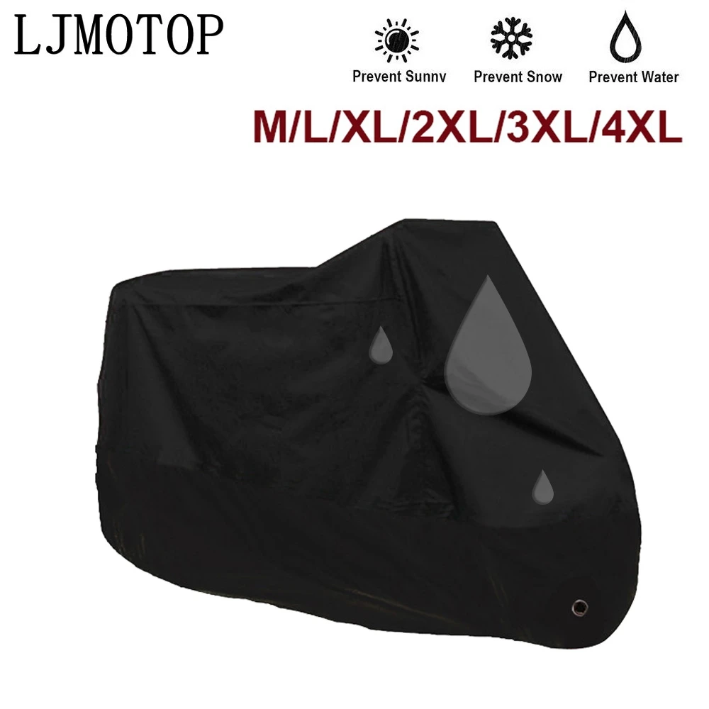 

LJMOTOP чистый черный мотоциклетный чехол Универсальный Открытый протектор для скутера Водонепроницаемый велосипед дождь пылезащитный чехол