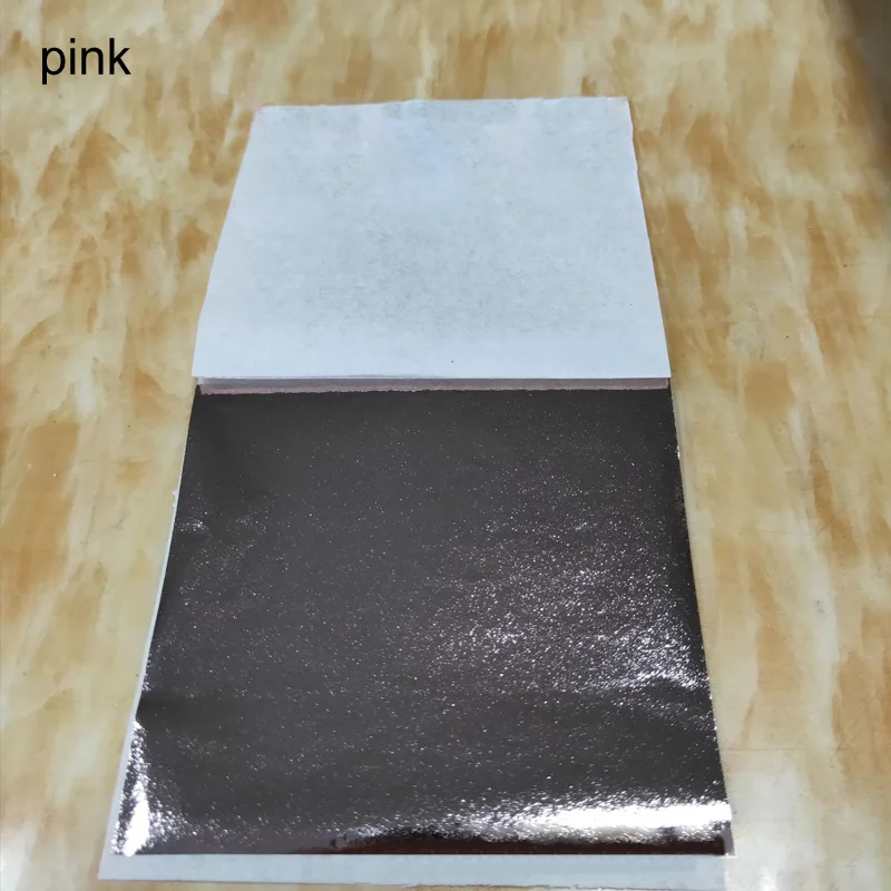pink 100 шт 9*9 см золочение художественное ремесло имитация золота серебро медь бумага из фольги дизайн бумаги Лист Листья листы DIY Ремесло Декор - Цвет: pink