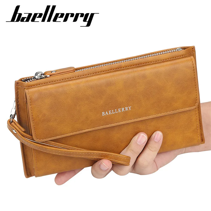 

Мужской Длинный кошелек, кошелек на молнии, деловой мужской кошелек из искусственной кожи, мужской клатч, винтажный тонкий мужской кошелек, роскошная сумка для денег, мужской держатель для карт