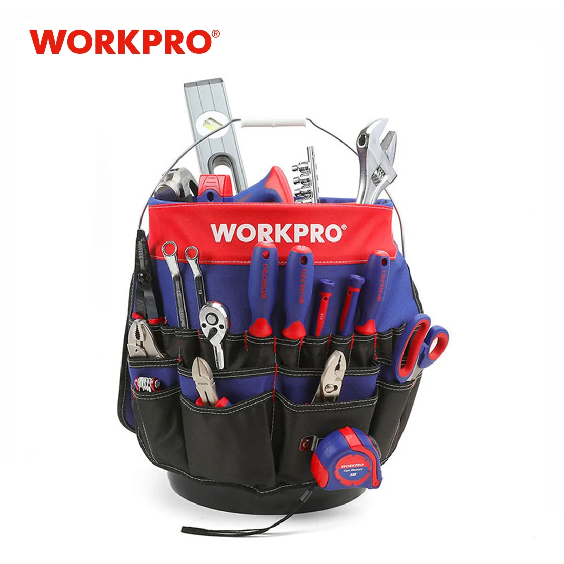 Ведро WORKPRO на 5 галлонов, сумка для инструментов с отделением для инструментов (инструменты не входят в комплект) - изображение
