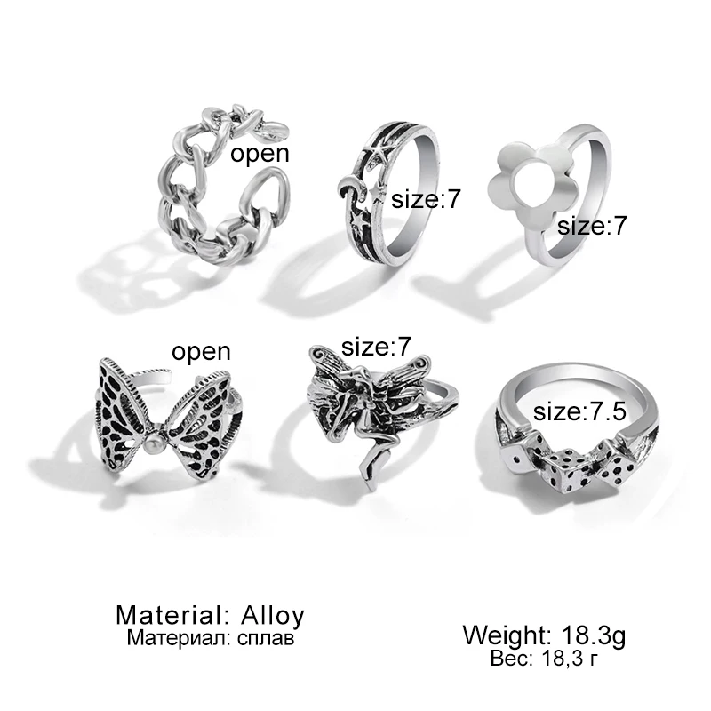 Кольцо IFME в стиле хип-хоп с цветами и бабочками для женщин мужчин кольцо на палец