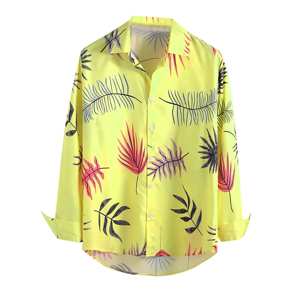 SAGACE легкие и свободные мужские топы праздничные цветочные рубашки с длинным