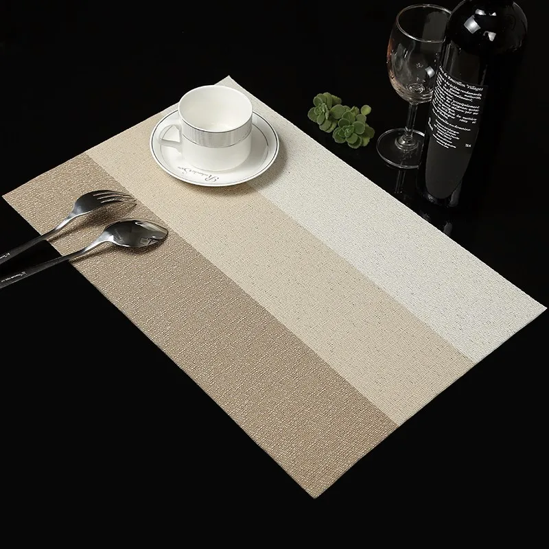 

3Colors Waterproof Striped Placemats Tableware for Dinning coasters Mat Pads Minimalist PVC Table Decoration kitchen accessories