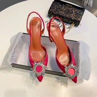 rhinestone heels pointed toe high sandals women designer 2021 chaussure escarpins femme salto alto feminino shoes zapatos pumps