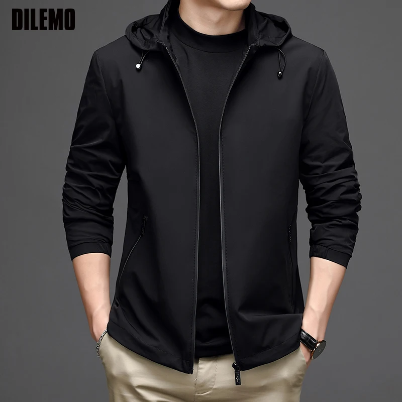 

Top Grade Spring Autumn New Brand Casual Hooded Stylish Korean Mens Jackets Windbreaker Coats Mens Fashion Clothing Trends