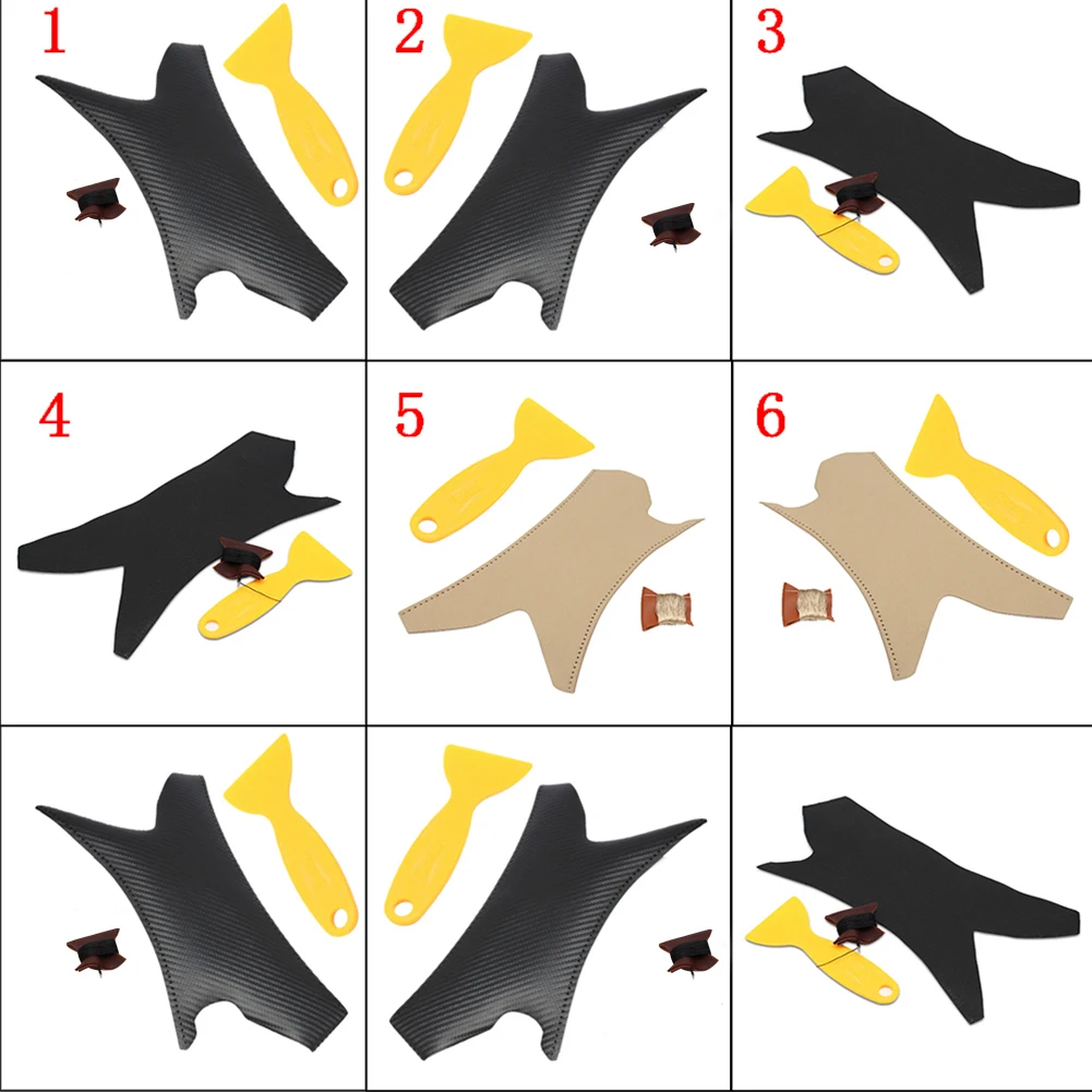 Чехол для ручки двери салона автомобиля кожаная панель с ручным шитьем