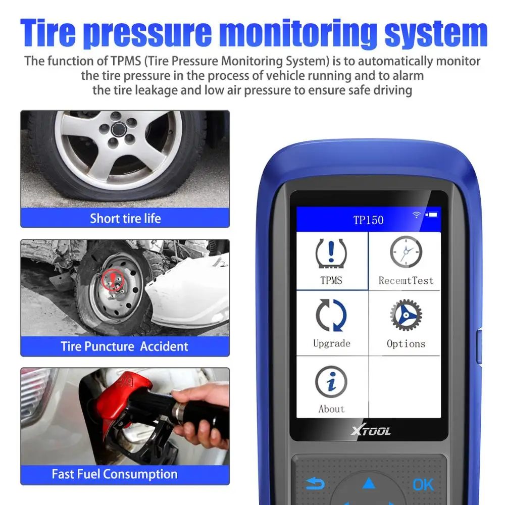 Система контроля давления в шинах XTOOL TP150 OBD2 диагностический сканер TPMS программа