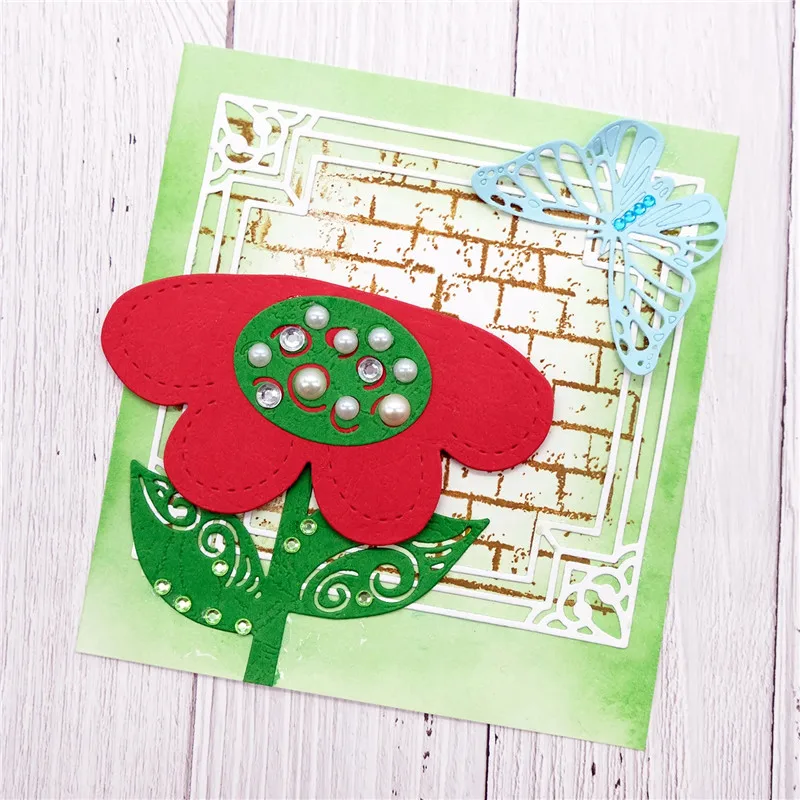 Штампы для скрапбукинга YaMinSanNiO с цветком и металлическими вырезами фотоальбом