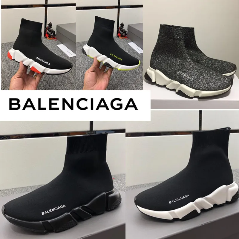 

2020 Balenciacas Sneakers Speed Trainer Black Red Triple Black Flat Sock Boots Men Women walking Shoes Speed Trainer Runner