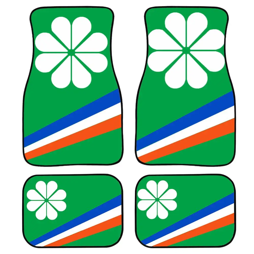 

TOADDMOS Car Floor Mat for Front and Rear 3D Island Kwajalein Flag Green Dustproof Vehicle Accessories Comfy Full Set Rugs