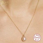 BOAKO подвеска с круглой жемчужиной 925 стерлингового серебра ожерелья для женщин 2021 Ювелирная цепочка колье ожерелье в стиле Collares Bijoux (украшения своими руками) ошейники для собак