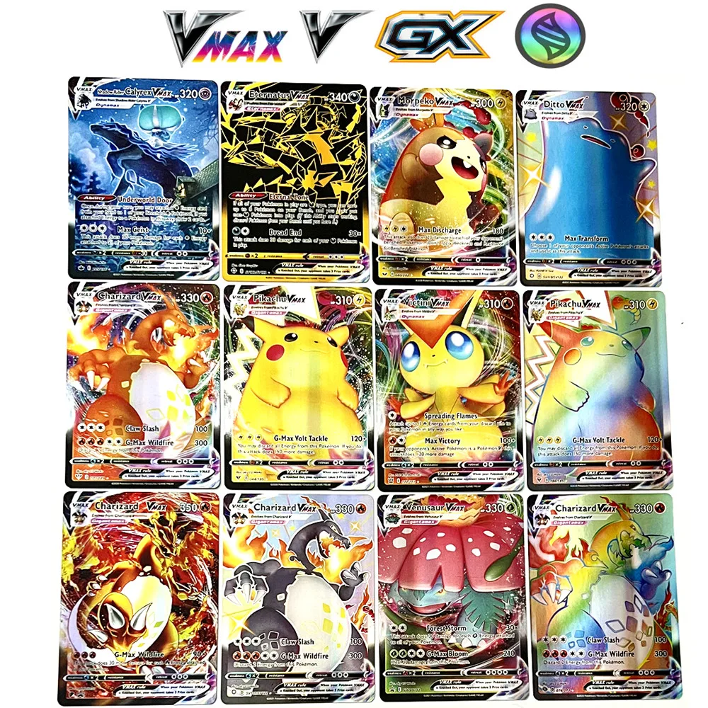 Покемон V VMAX демонстрация карт английская версия блестящие карты покемона игра