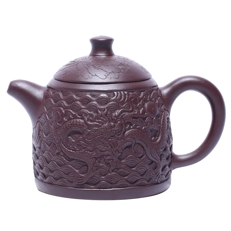 

Yixing purple clay teapot raw ore, all handmade Longfeng Qinquan tea pot and tea set goods