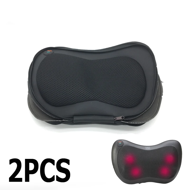 Case 2- 2 pcs Цена многофункциональная тарелка для шеи массажер автомобильная Массажная подушка Шейная Подушка Поясничный плечевой массажер кожаный чехол - Цвет: Case 2- 2 pcs