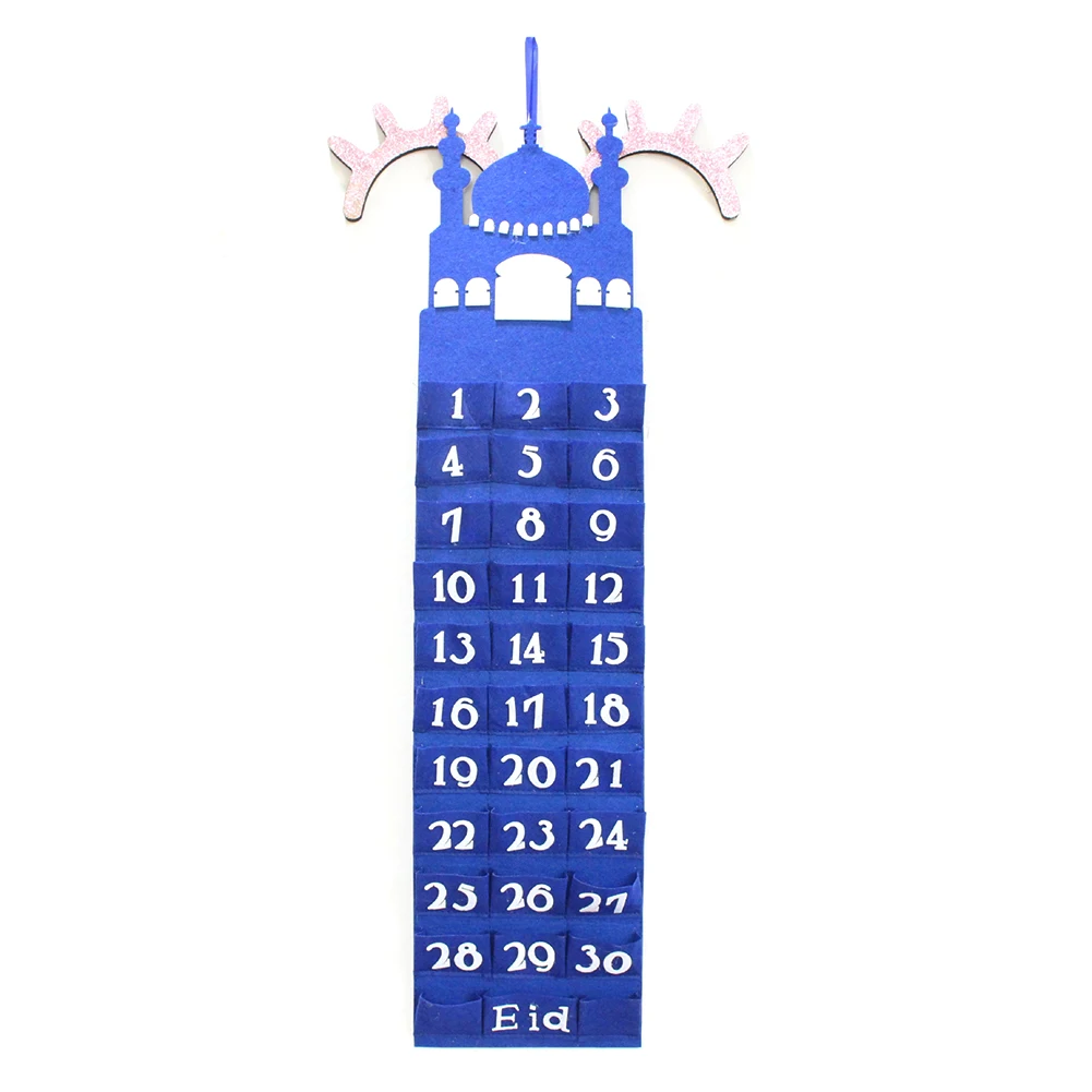 

Eid Mubarak Advent Calendar 30days Hanging Felt Countdown ramadan decorations for Kids Gifts Ramadan Kareem EID Muslim Decor