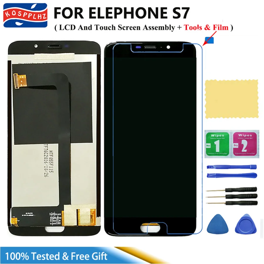 100% протестирован для ЖК дисплея Elephone S7 и фото новая сменная ремонтная панель +
