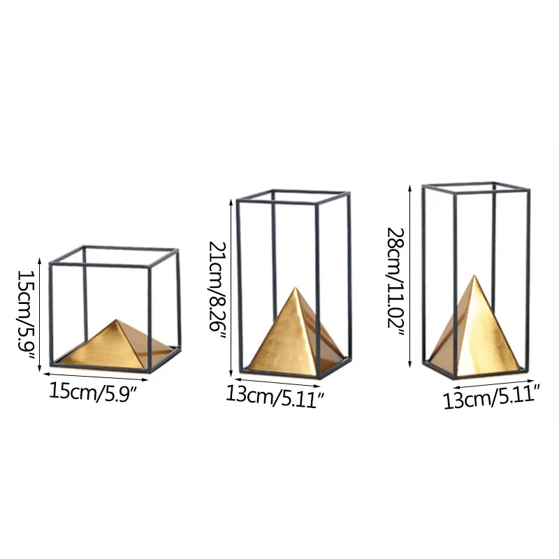 

Strongwell Creative Pyramid Miniature Model Metal Home Decorations Figurines Office Desktop Decoration Crafts Business Gifts