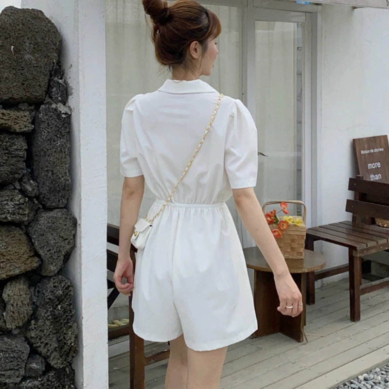 

Zoulv 2021 Women Short Sleeve Elegant V-neck Elastic Waist Womens Sweet OL Plus Size Loose Playsuits Chic Streetwear Rompers