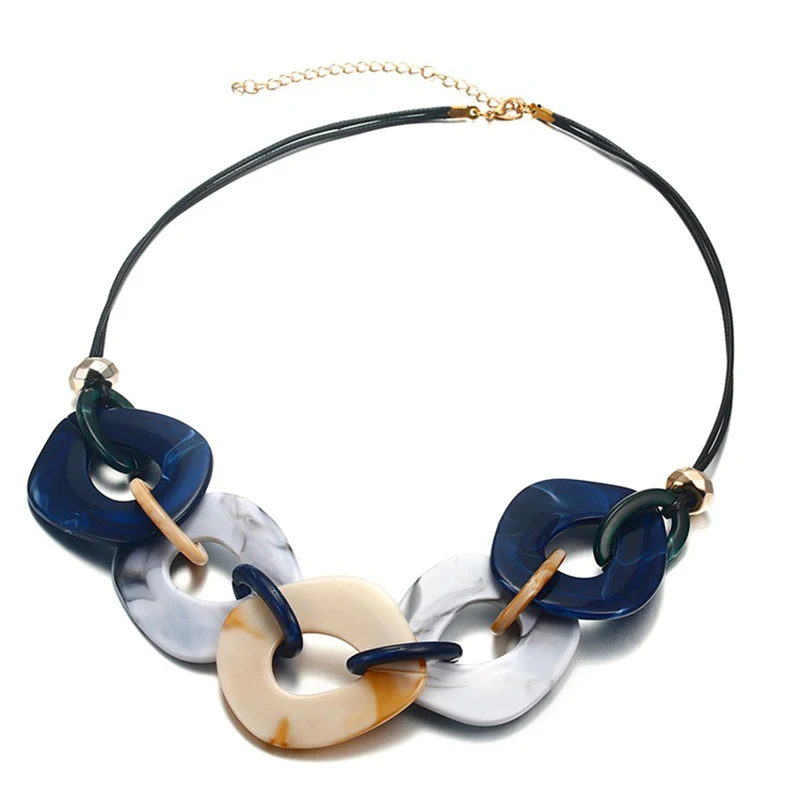 Новое поступление женское красочное акриловое большое ожерелье геометрические