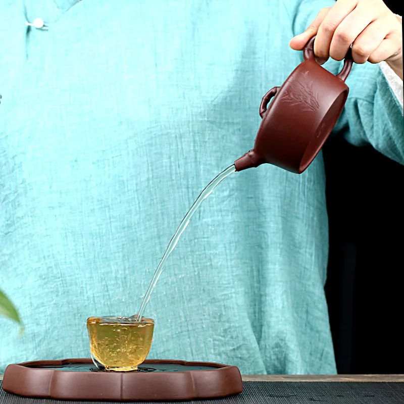 Необработанная руда чистый ручной аутентичный бамбуковый праздничный чайник Huang