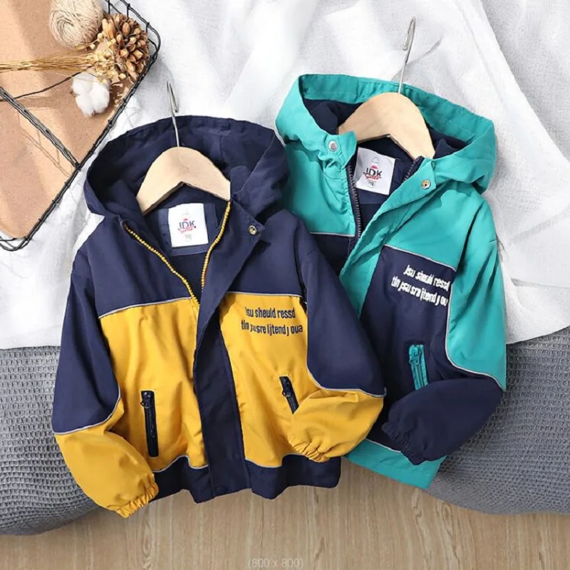 

4-13Years Children Outwear Coats For Boys Brand Spring Autumn Windproof Fleece Hooded Jackets For Boys Kids Sport Clothes