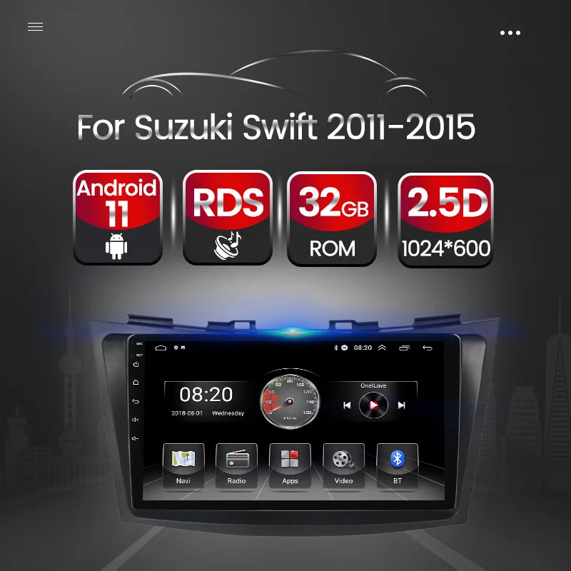 Android 11 для Suzuki Swift 2011-2015 HD 1024*600 автомобильное радио стерео аудио мультимедийный