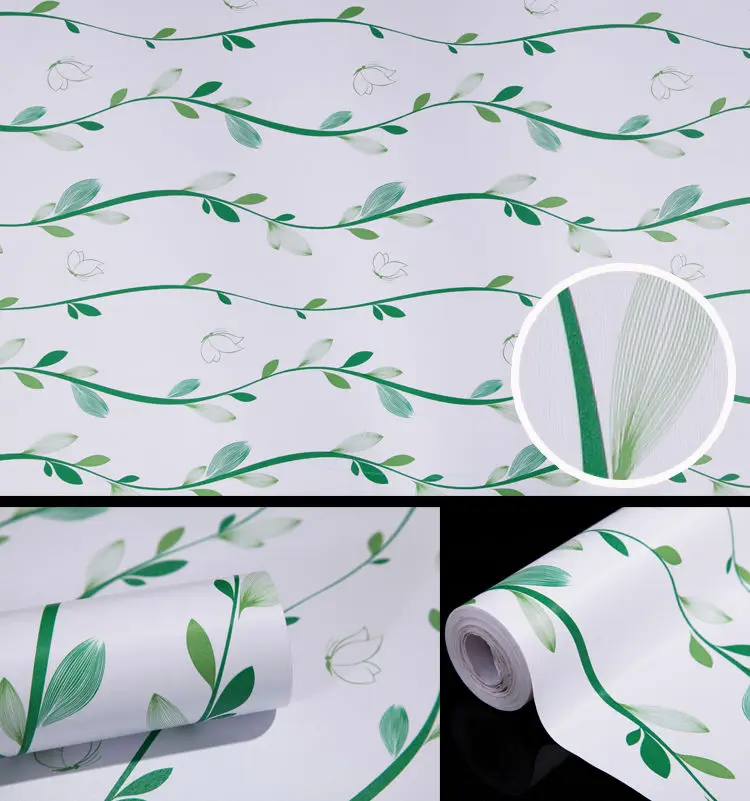 Декоративные самоклеящиеся обои из ПВХ Зеленый тростник Ивовый лист фоновая