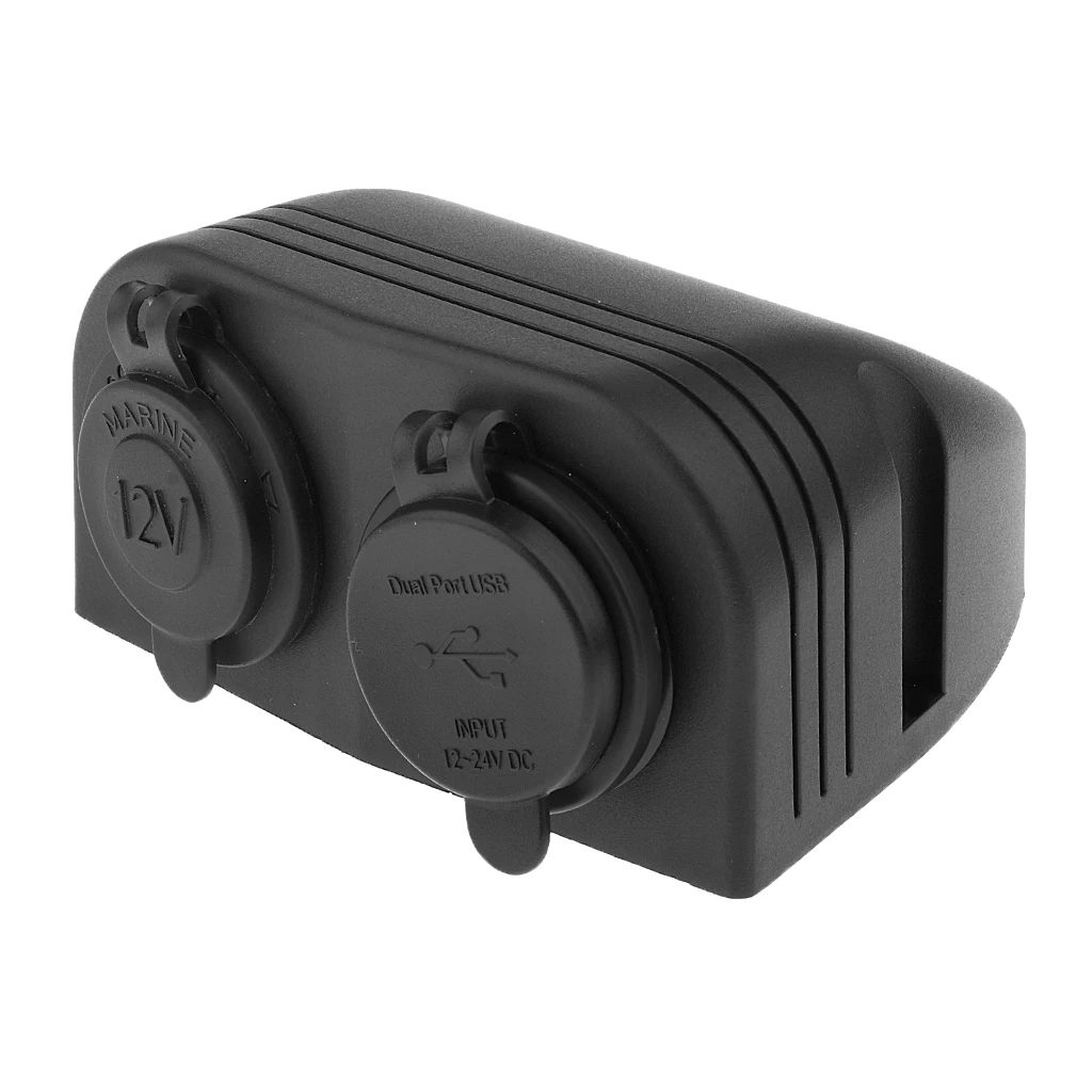 Лодка автомобиль 12V розетка питания двойной USB зарядное устройство гнездо