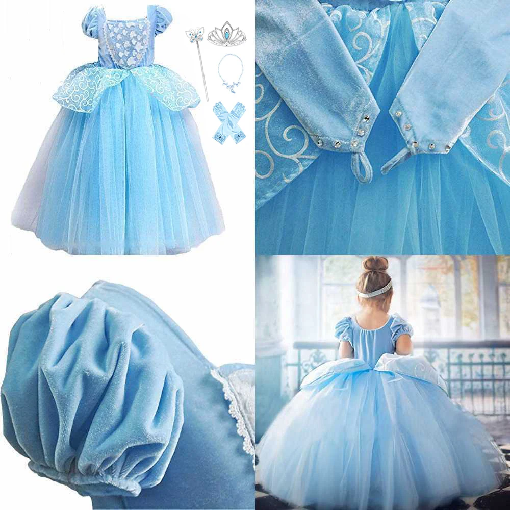 Золушка маскарадное платье для девочек вечерние ринки принцессы Аксессуары