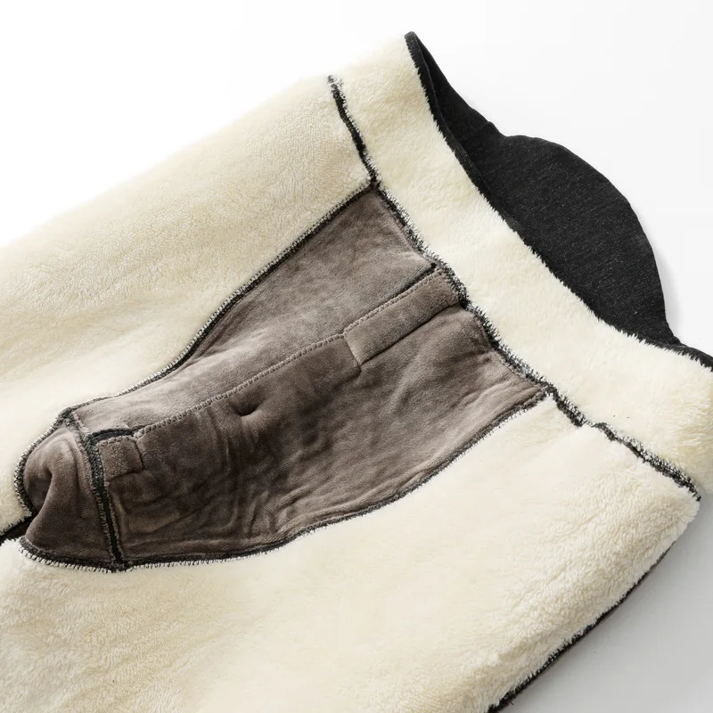 2019 Winter Men's Thermal Underwear Bottoms two-layer composite velvet extra thick warm legs Kneepad chill-proof long johns B167 |