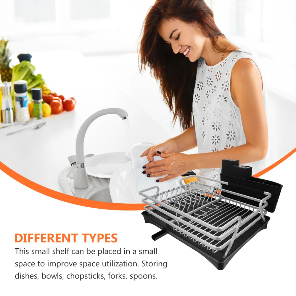 

1pc Dish Plate Draining Rack Tableware Drying Rack Multi-function Storage Rack