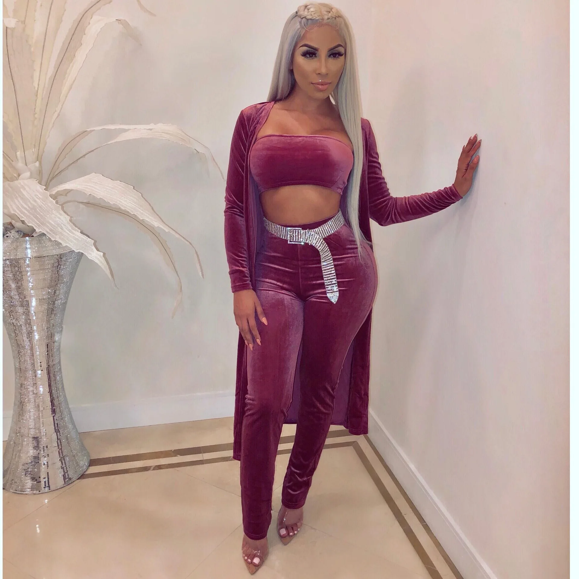 2019 европейский и американский осенне-зимний женский модный повседневный костюм