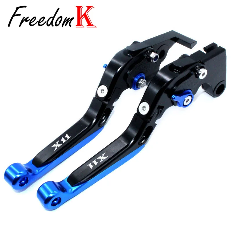 

For HONDA X-11 X11 X 11 1999 2000 2001 2002 Motorcycle Accessories Folding Extendable Brake Clutch Levers LOGO X-11