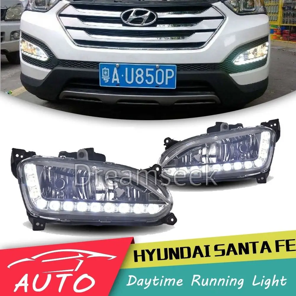 ДХО для Hyundai IX45 Santa Fe 2013 2014 светодиодный автомобильный дневный ходовой светильник