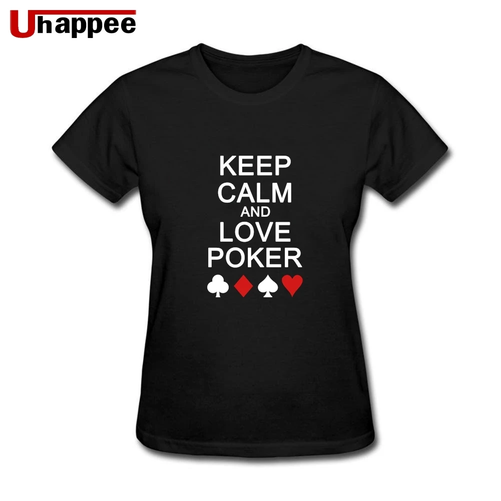 Keep Calm And Love Poker Card футболки женские с принтом короткий рукав О-образный вырез