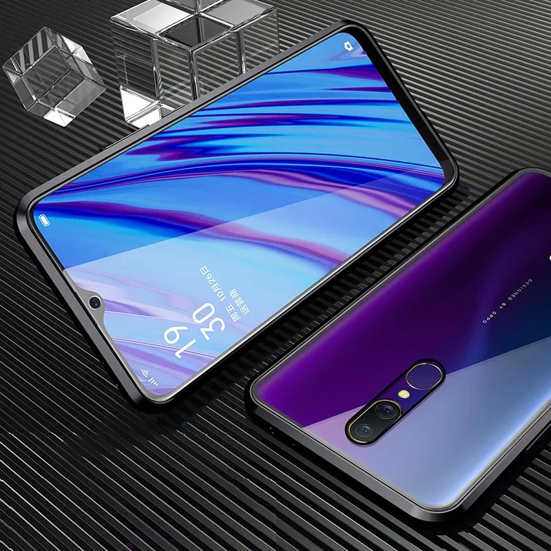 Магнитный флип-чехол для OPPO F11 магнитное стекло полное покрытие металлический