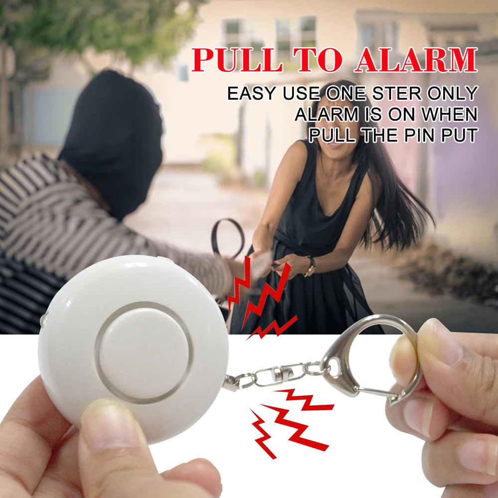 Portable Alarm Anti-rob Self Defense Alarm Pocket Personal Attack Protection Key Chain With LED for Girl Kids Elder