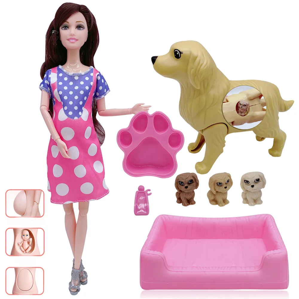 Кукла для беременных 11 5 дюйма/30 см в комплекте с собакой мамой которая родит