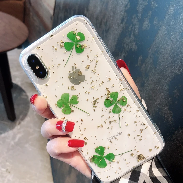 Настоящие сухие цветы чехол для телефона для iPhone X 7 8 Plus прозрачный мягкий ТПУ красивый прессованный задний Чехол для iPhone 11 11 Pro Max