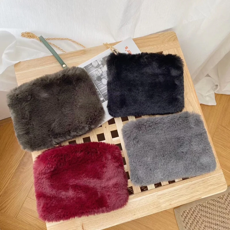 Зимние новые повседневные женские сумки с клапаном из искусственного меха
