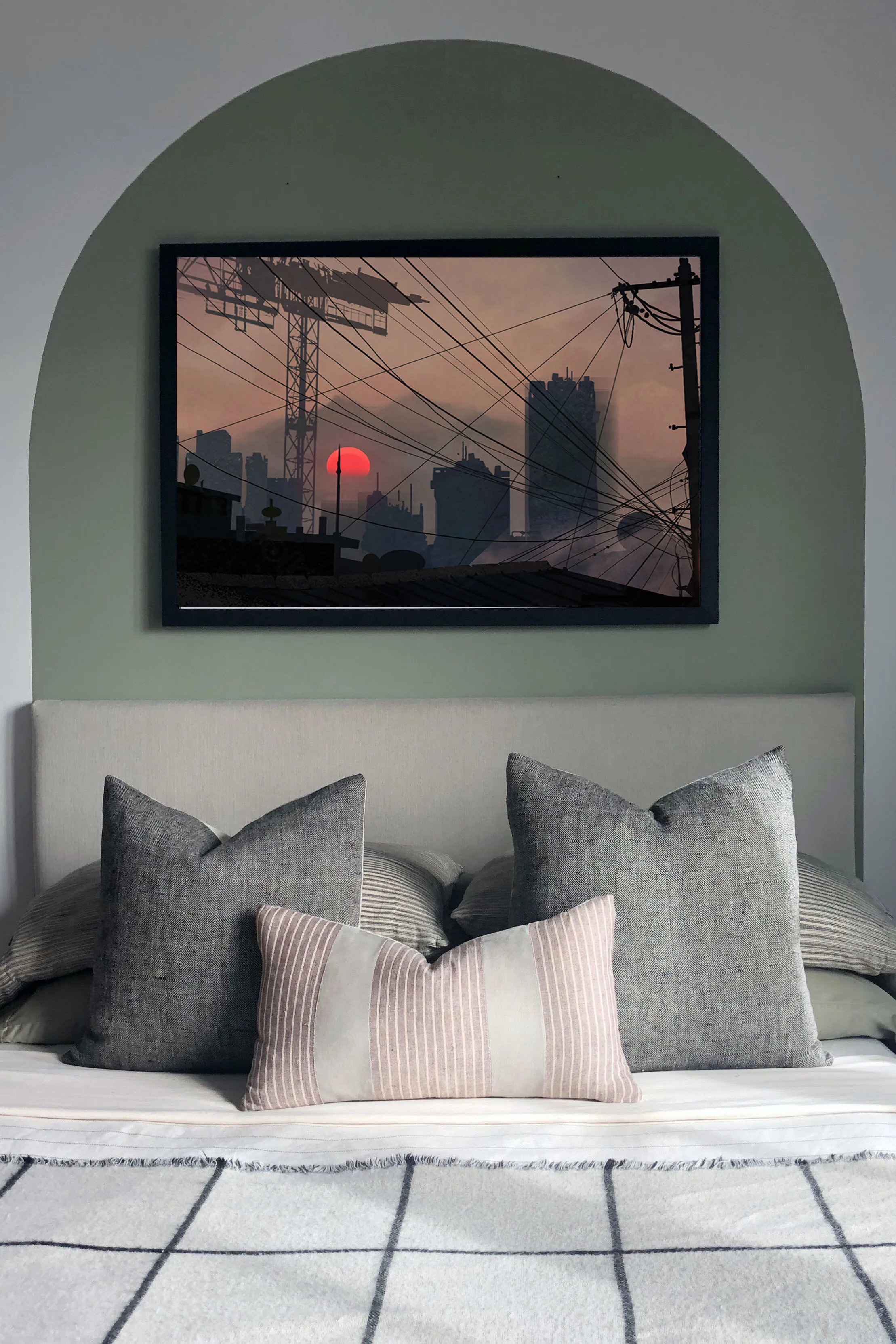 

5D Diy Diamond Artistic Decoration Painting Scenery Red Sun Square Diamond Round Diamond Customizable Wall Art Decor