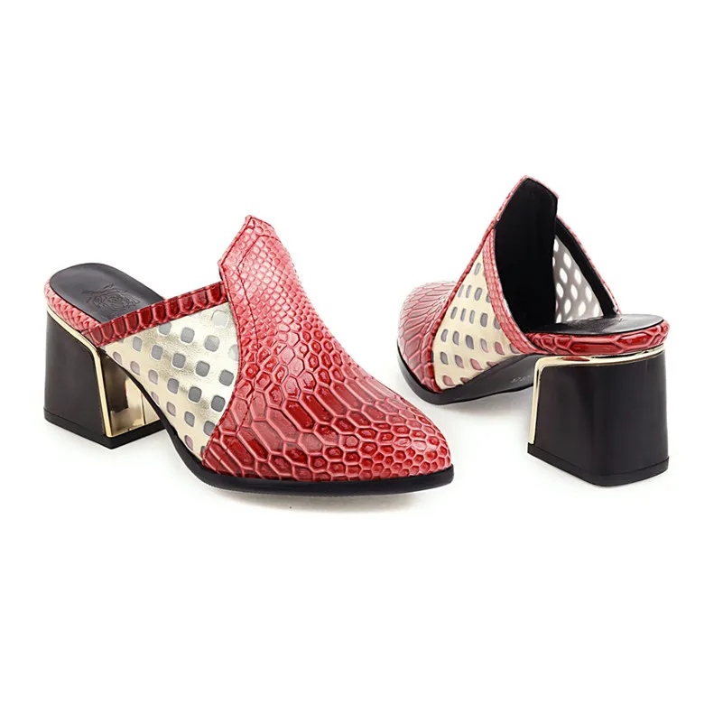 Женские туфли-лодочки Meotina красные туфли из искусственной кожи на высоком