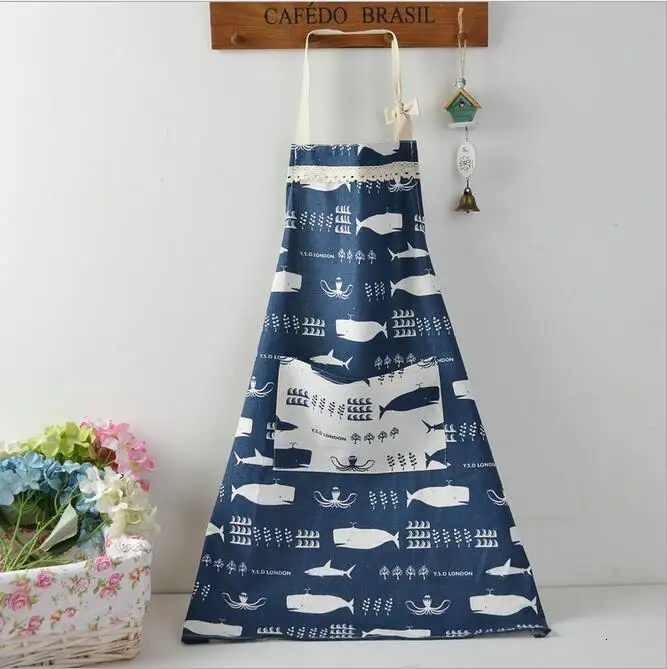 Льняной безрукавный фартук для ресторана дома и кухни с карманом приготовления