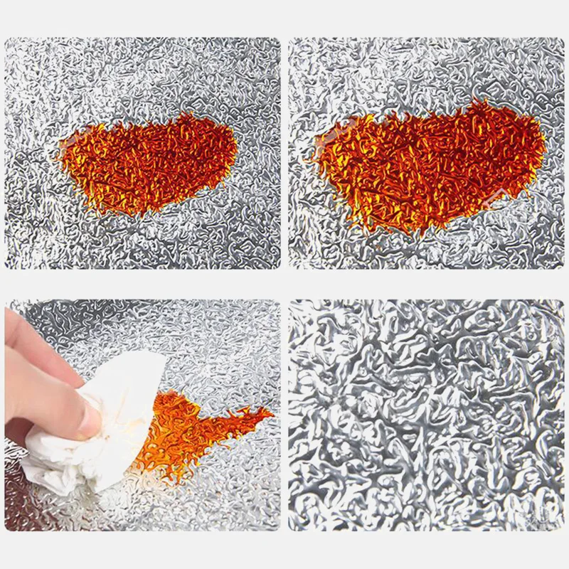 

Oil-proof Waterproof Stickers Splash Wallpaper Cabinet Back Self Adhesive Aluminum Foil Stickers Practical Kitchen Stove Sticker
