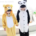 Кигуруми ползунки панда пижамы Мультяшные животные пижамы детские расслабляющие медведь комбинезоны костюм вечернее платье Хэллоуин пижамы