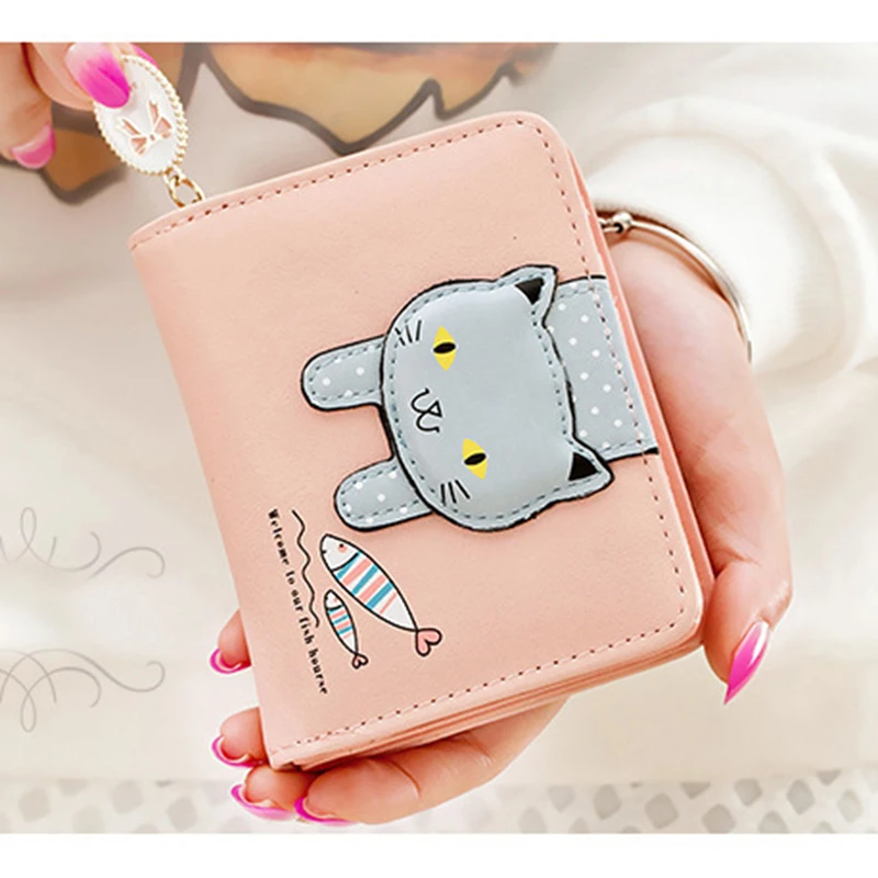 Милый кошелек в стиле Харадзюку для женщин с карманом монет на молнии милый