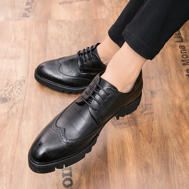 Men round-toe handmade shoes outdoor breathable fashion lace-up oxford for men comfortable leather party wedding | Обувь