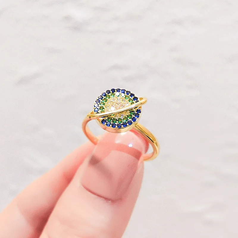 Вращающееся цветное кольцо с бриллиантами женское красным взрывобезопасным