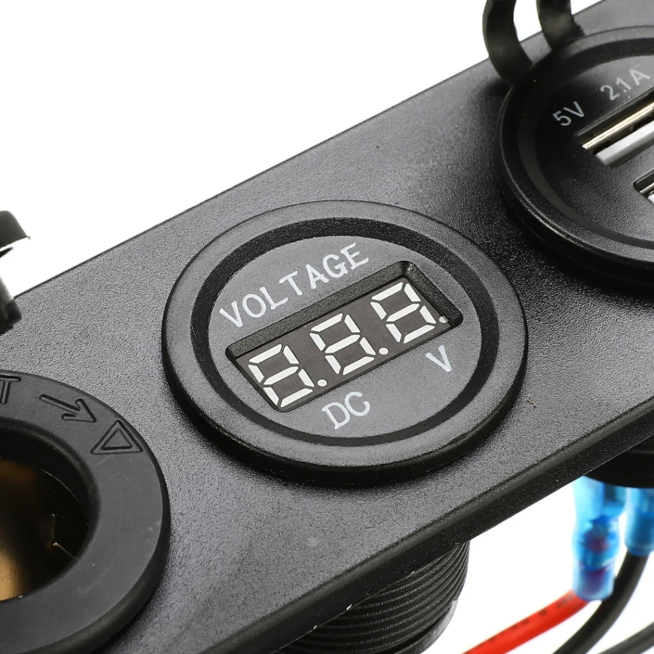 4 отверстия двойной USB прикуриватель морской зажигания кулисный переключатель Панель зарядное устройство светодиодный вольтметр для RV автомобиль грузовик, прицеп, лодка яхты